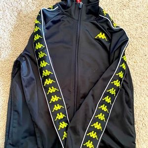 KAPPA black jacket with lime green detailing. OBO